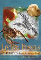 Product Description: Evolution: Grand Experiment Vol.2 - Living Fossils</br>Dr. Carl Werner</br></br>In 1938, the discovery of a large, unusual fish turned the scientific community on end. Dubbed a "living fossil," the discovery of a coelacanth in South Africa shocked scientists around the world who thought this type of fish had died out millions of years prior during the process of evolution. </br></br>Today, living fossils are organisms preserved in the fossil record that still exist in similar form today. Their existence challenges the core concepts of evolution and create a fascinating debate among scholars.</br></br>Do they indicate a younger earth than some have thought, placing the millions-of-years evolutionary timeline into question? Or do living fossils represent a deep mystery? Living Fossils, Vol. 2, Evolution: the Grand Experiment delves into these provocative questions. Includes 700 color images presented in an easy-to-read format. Ideal as a standalone study unit for schools and homeschoolers or easily integrated into existing curricula. Also available: Living Fossils Teacher's Manual</br></br>TAKE A LOOK INSIDE</br></br>Format: Hardcover Dimensions: 8.5 x 11 in. Pages: 276 Ages: 12 & up</br> Evolution - Living Fossils